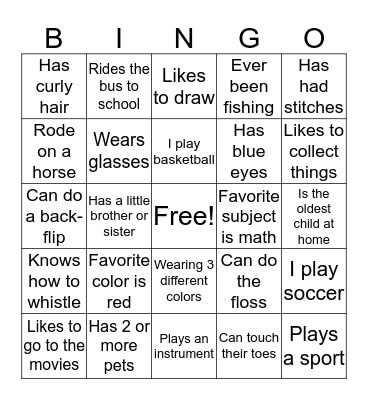 Human Bingo Card