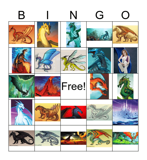 Wings of Fire Bingo Card