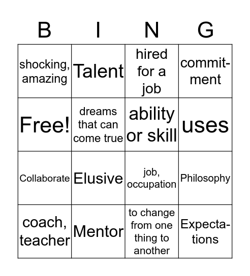 Creativity at Work Bingo Card