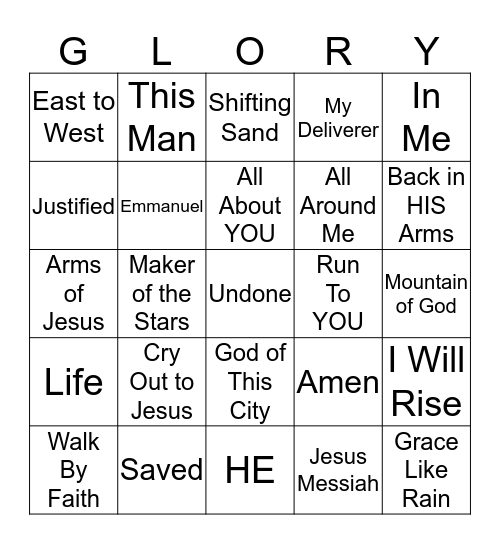 Sing to the almighty Lord Jesus Bingo Card