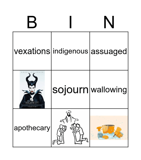 TKAM Vocabulary Bingo Chapters 1 and 2 Bingo Card