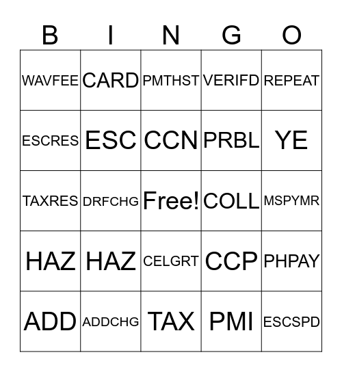 CS March Madness Bingo Card