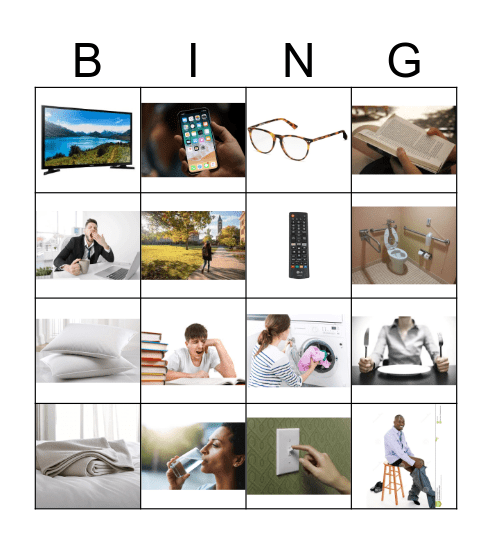 Daily Activities Bingo Card