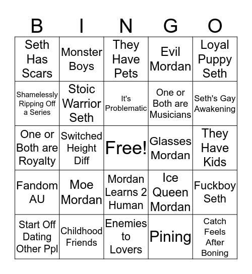 Meth AU Bingo Card