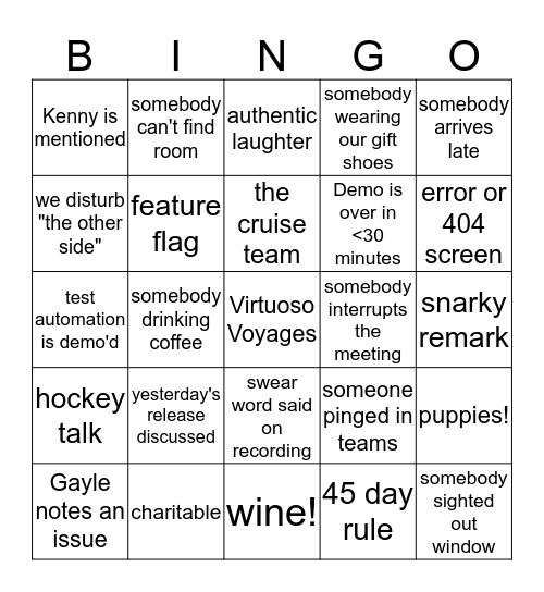Mowgli S138 Demo Bingo Card