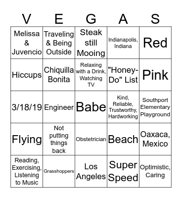 Lucky in Love: Megan & Felipe Bingo Card