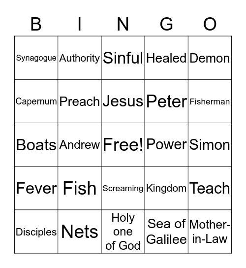 Fishing for People BINGO Card