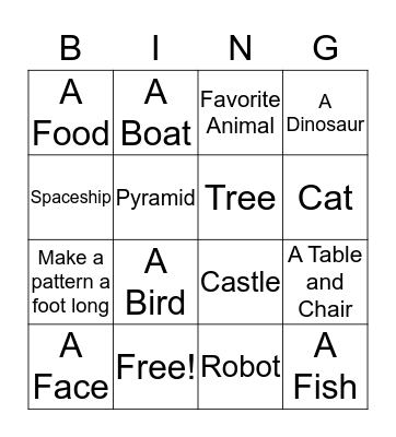 Lego Bingo Card