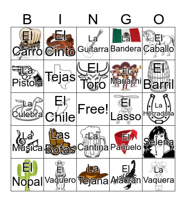 Tejano Loteria Bingo Card