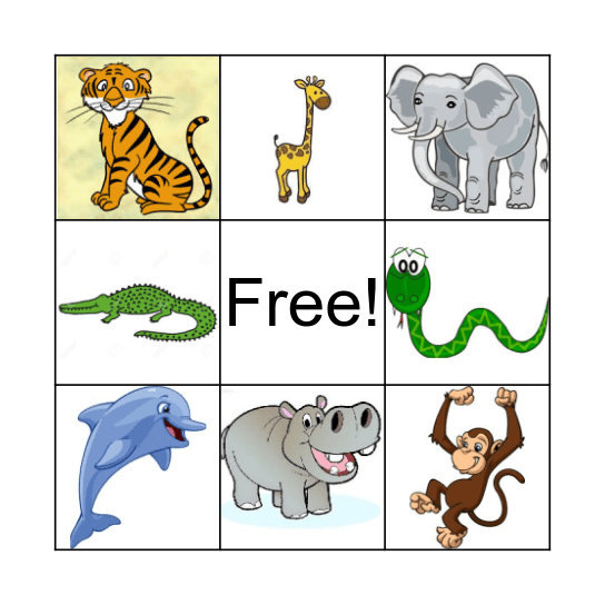 Animal Bingo  Bingo Card
