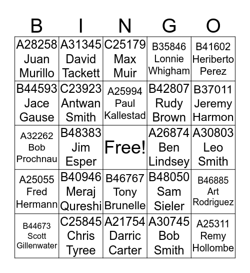 Tech number BINGO! Bingo Card
