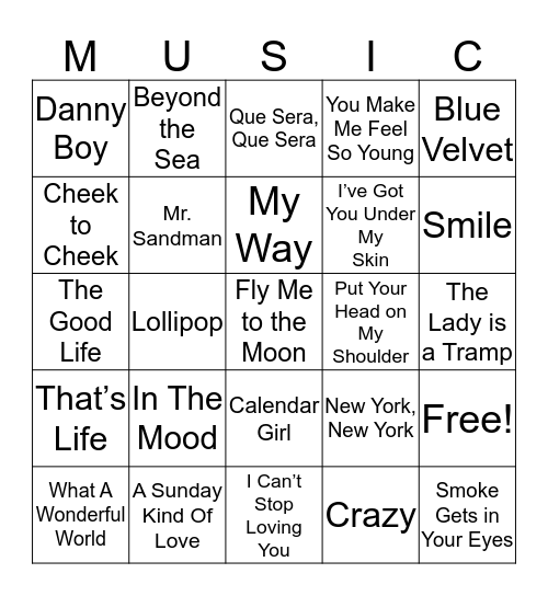 Meadows Music I Bingo Card