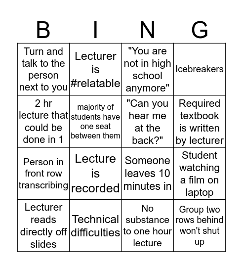 Bingo Card