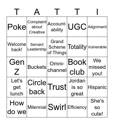 Marketing Bingo Card