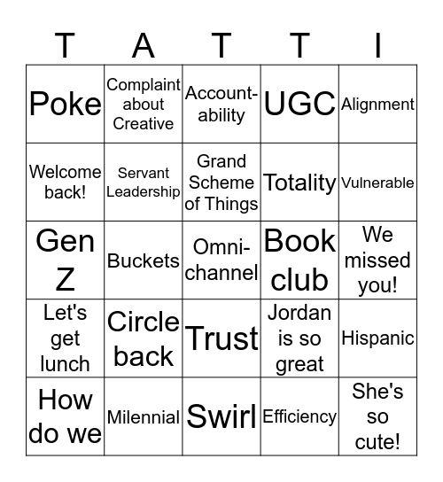 Marketing Bingo Card