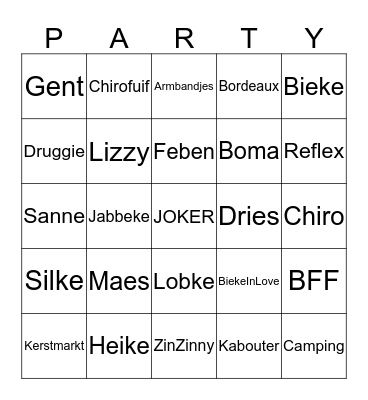 Oudjaarsbingo extreme Bingo Card