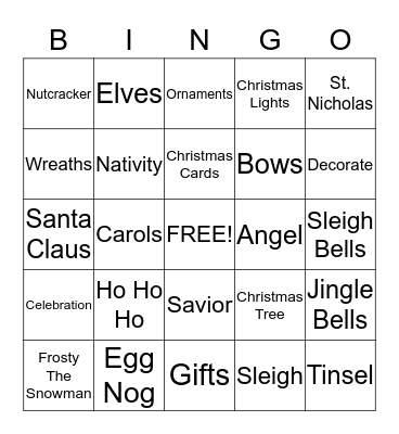 Christmas Bingo Card