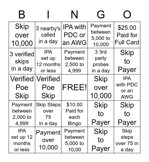 January 2014 Conterst Bingo Card