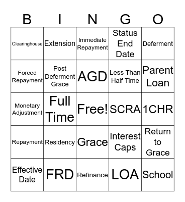 Clearinghouse Bingo Card