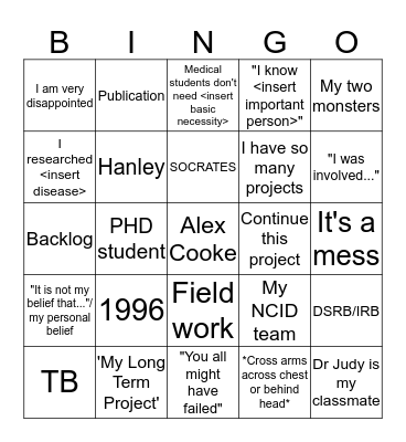 The DM Bingo Card