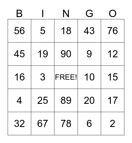 Mia's Birthday Bingo Card