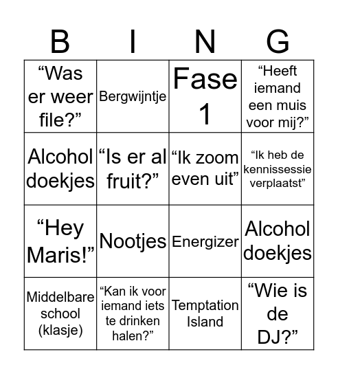 De Bosche Bollen Bingo Kaart Bingo Card