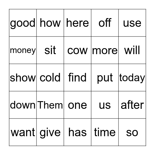 PCI 75-99 Bingo Card