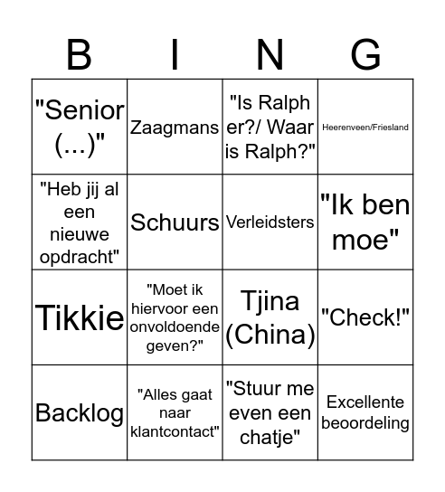 De Bosche Bollen Bingo Kaart Bingo Card