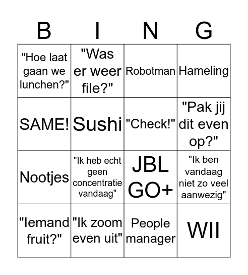 De Bosche Bollen Bingo Kaart Bingo Card