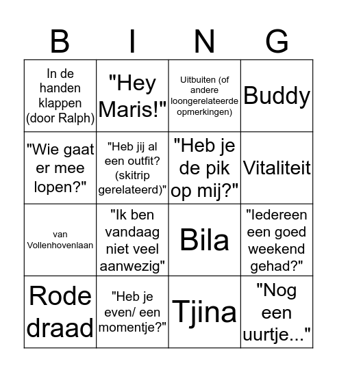 De Bosche Bollen Bingo Kaart Bingo Card