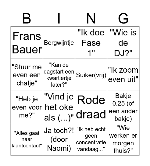De Bosche Bollen Bingo Kaart Bingo Card