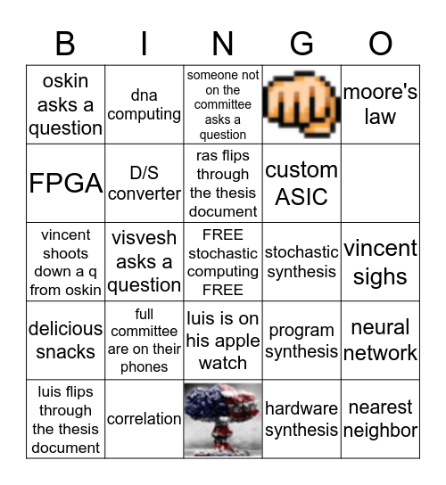 Vincent's Defense Bingo :beers: Bingo Card