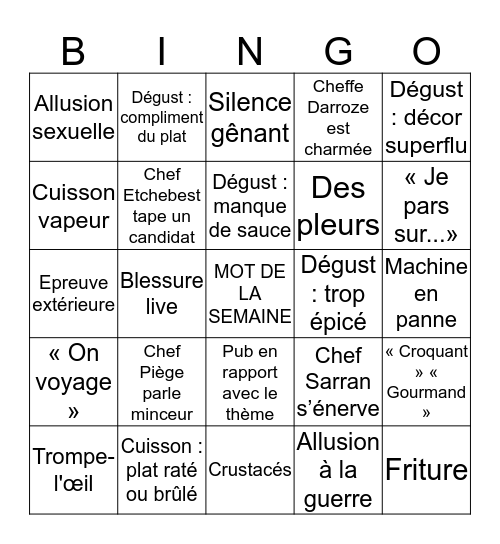 BRIGADE DES MEULES LIBRES Bingo Card