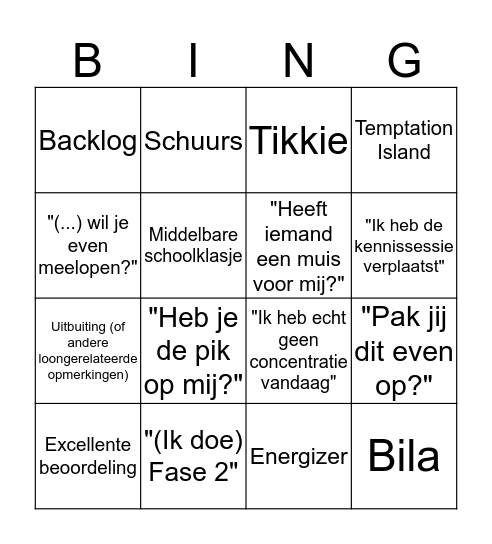 De Bosche Bollen Bingo Kaart Bingo Card
