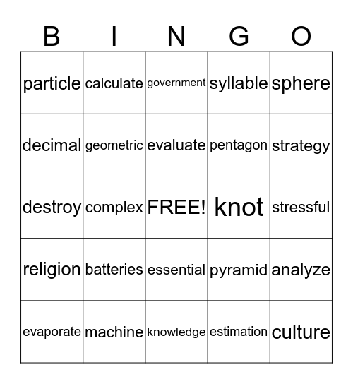 CRAIGS BINGO Card