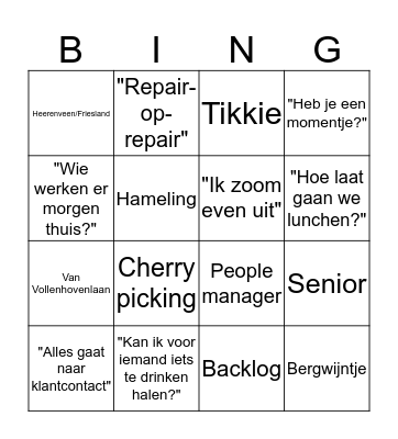 De Bosche Bollen Bingo Kaart Bingo Card