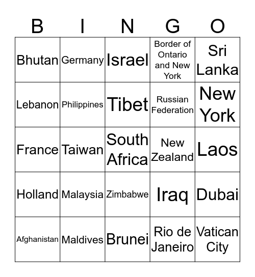 Happy New Year! Bingo Card