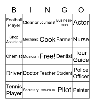 Work and Jobs Bingo Card