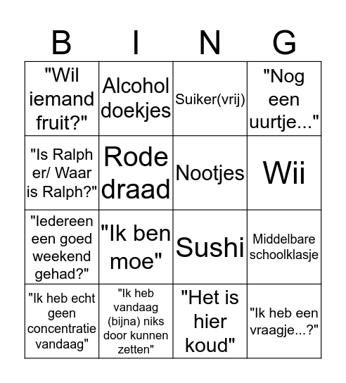 De Bosche Bollen Bingo Kaart Bingo Card