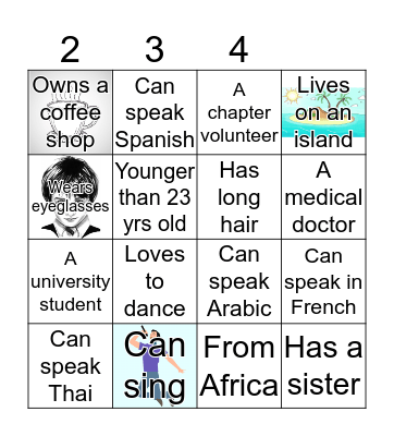 Youth Workshop BINGO Card