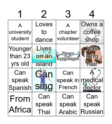 Youth Workshop BINGO Card