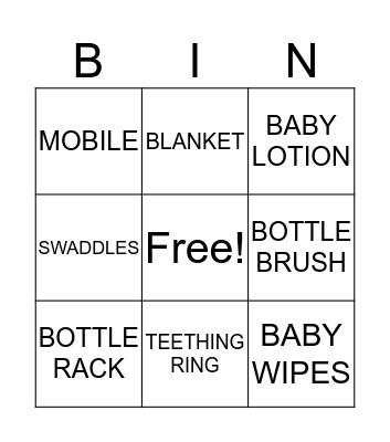 BABY BINGO Card