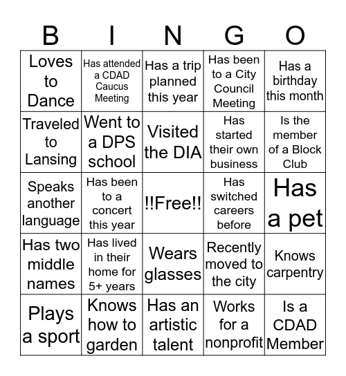 Get To Know People In Your District Bingo Card