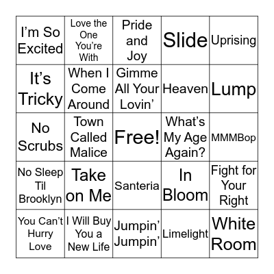 Trios Bingo Card