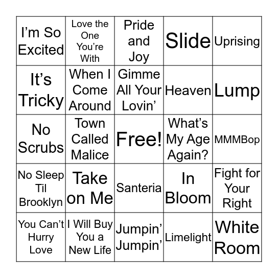 Trios Bingo Card