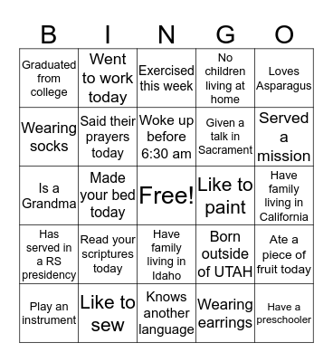 RS Birthday Celebration Bingo Card