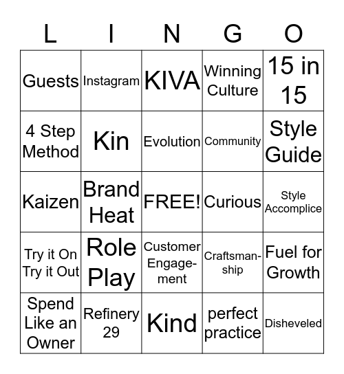 Build Your Sale Bingo Card