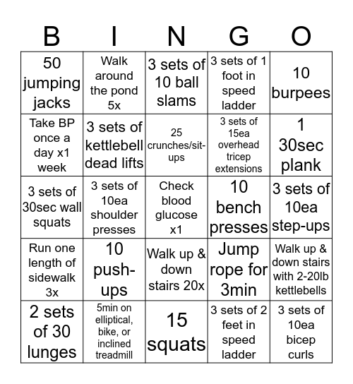 ATTC Wellness Bingo! Bingo Card