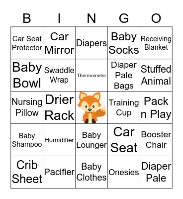 BABY BOYES Bingo Card