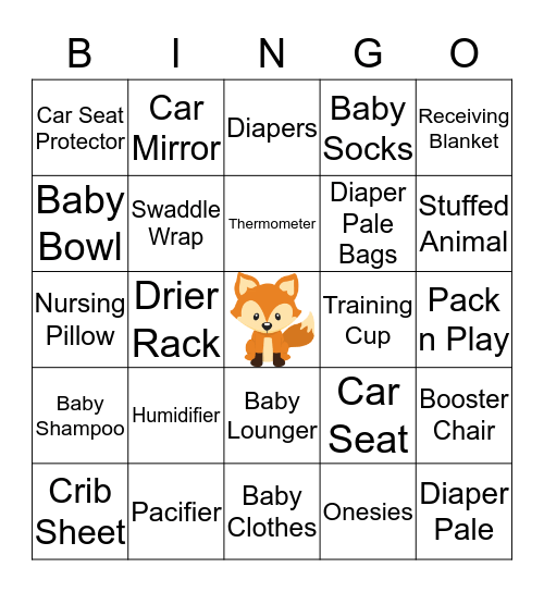 BABY BOYES Bingo Card